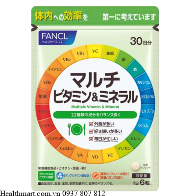 Viên uống Fancl 22 loại vitamin khoáng chất 180 viên