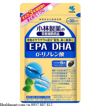 Viên uống Kobayashi EPA DHA axit α-linolenic 180 viên