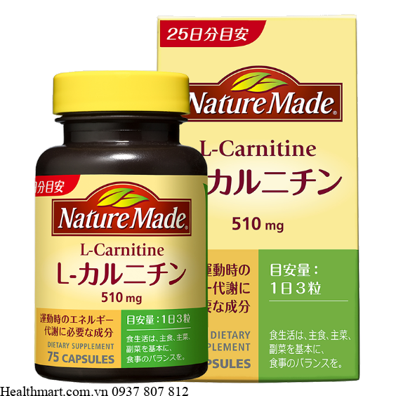 Giảm cân nature made L-carnitine 75 viên